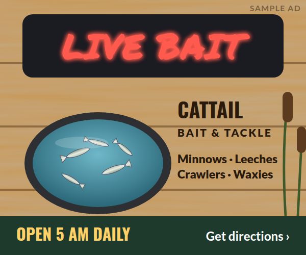 Sample ad: Cattail Bait & Tackle